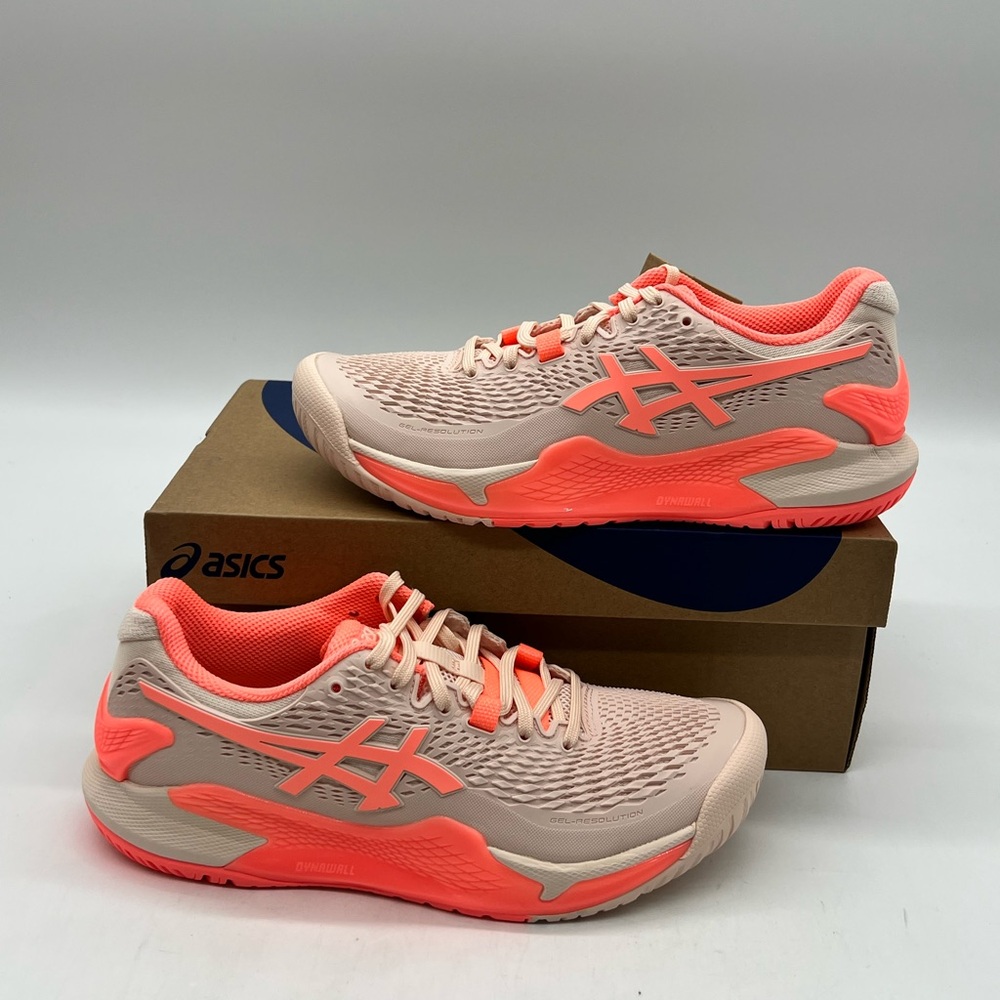 Asics Gel Resolution 9 Women’s Size 8 Pearl Pink Sun Coral Tennis Sneakers Shoes